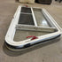 Used Slanted White Radius Emergency Opening Window - 49.25" x 23.25" x 1.875" - Young Farts RV Parts
