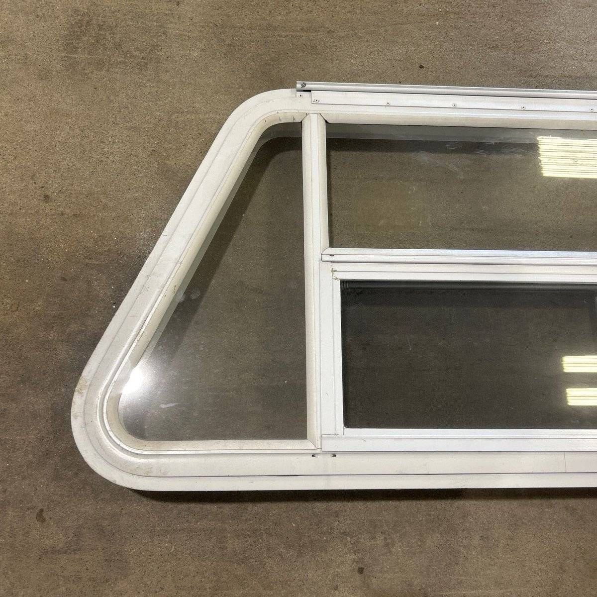 Used Slanted White Radius Emergency Opening Window - 49.25