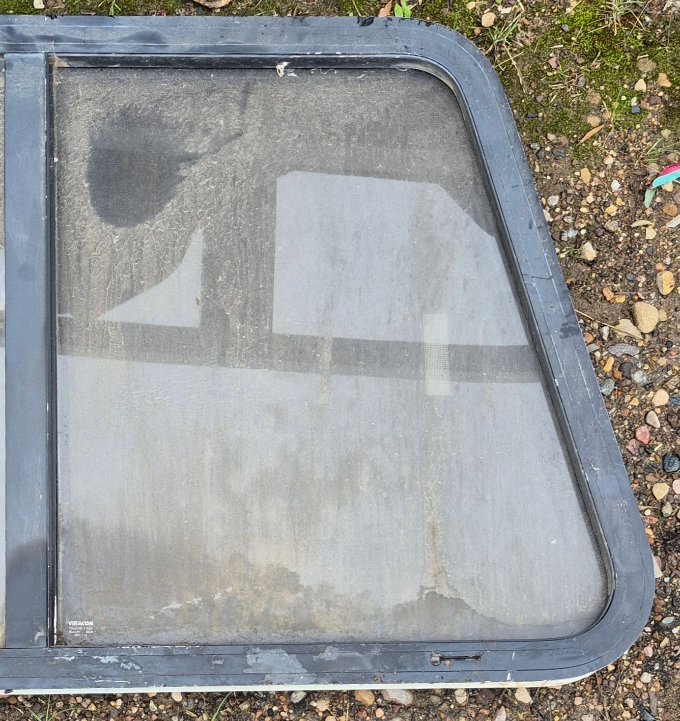 Used Slanted White Radius Opening Window : 35 3/4