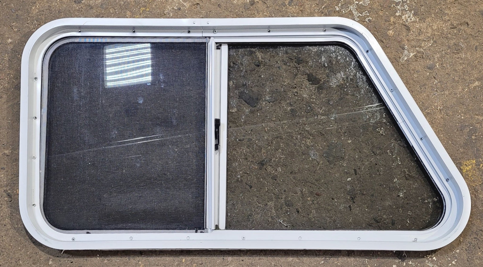 Used Slanted White Radius Opening Window : 37