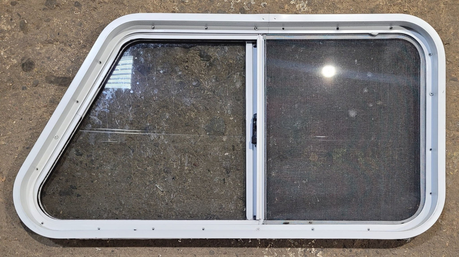 Used Slanted White Radius Opening Window : 37