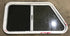 Used Slanted White Radius Opening Window : 37" W x 18 3/4" H x 1 7/8" D - Young Farts RV Parts
