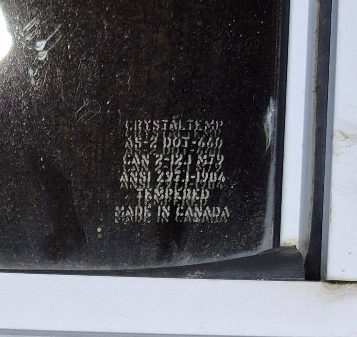 Used Slanted White Radius Opening Window : 41 3/4" W x 17 1/2" H x 1 7/8" D - Young Farts RV Parts