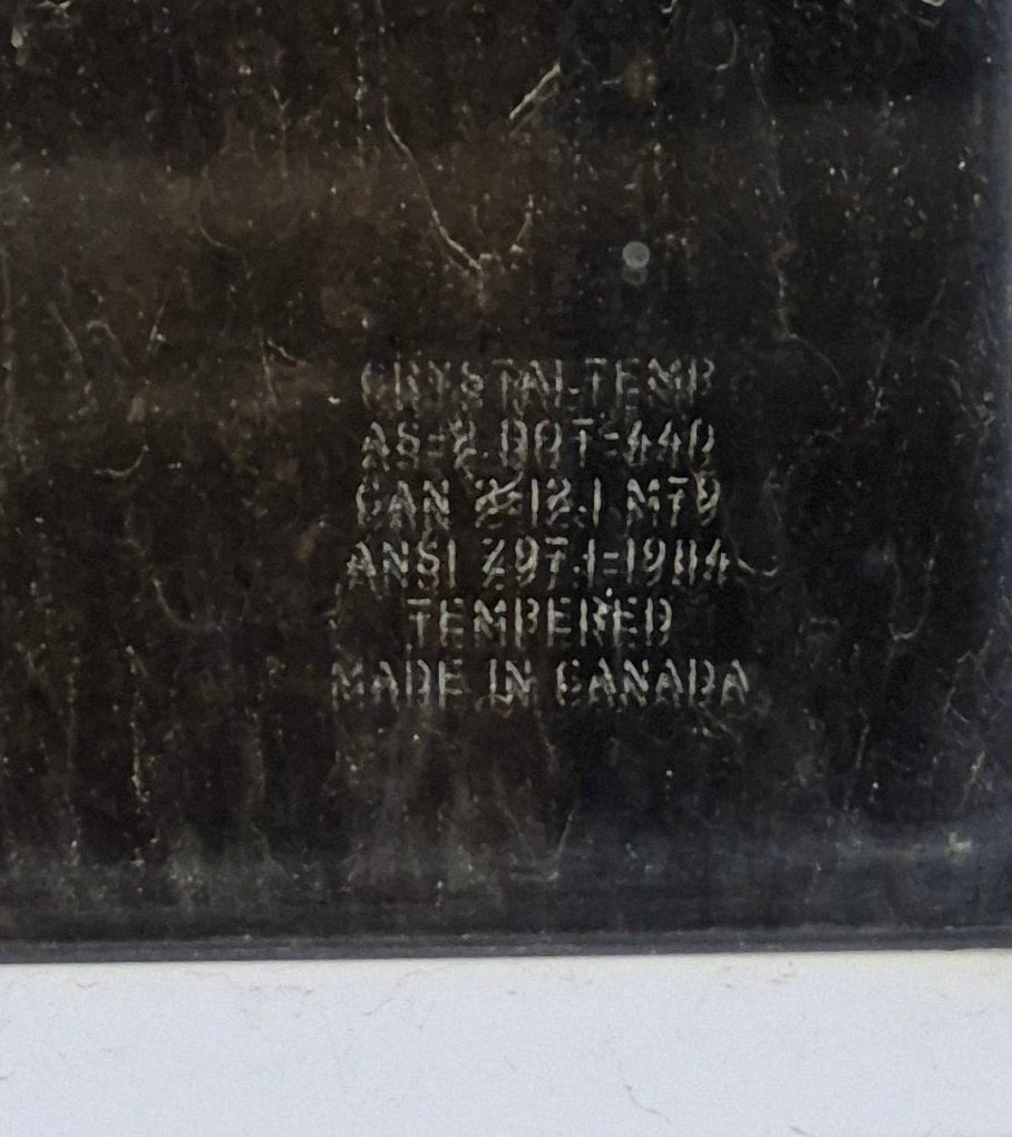 Used Slanted White Radius Opening Window : 41 3/4" W x 17 1/2" H x 1 7/8" D - Young Farts RV Parts