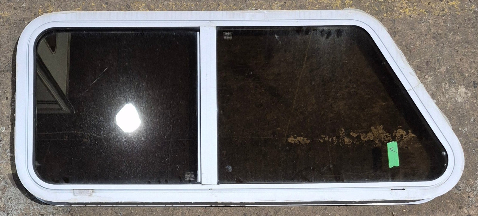 Used Slanted White Radius Opening Window : 41 3/4