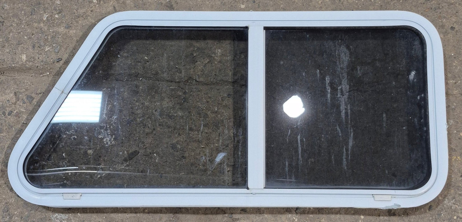 Used Slanted White Radius Opening Window : 41 3/4