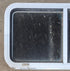 Used Slanted White Radius Opening Window : 42" W x 17 1/2" H x 1 7/8" D - Young Farts RV Parts