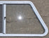 Used Slanted White Radius Opening Window : 46 3/4" W x 21 1/4" H x 1 1/4" D - Young Farts RV Parts