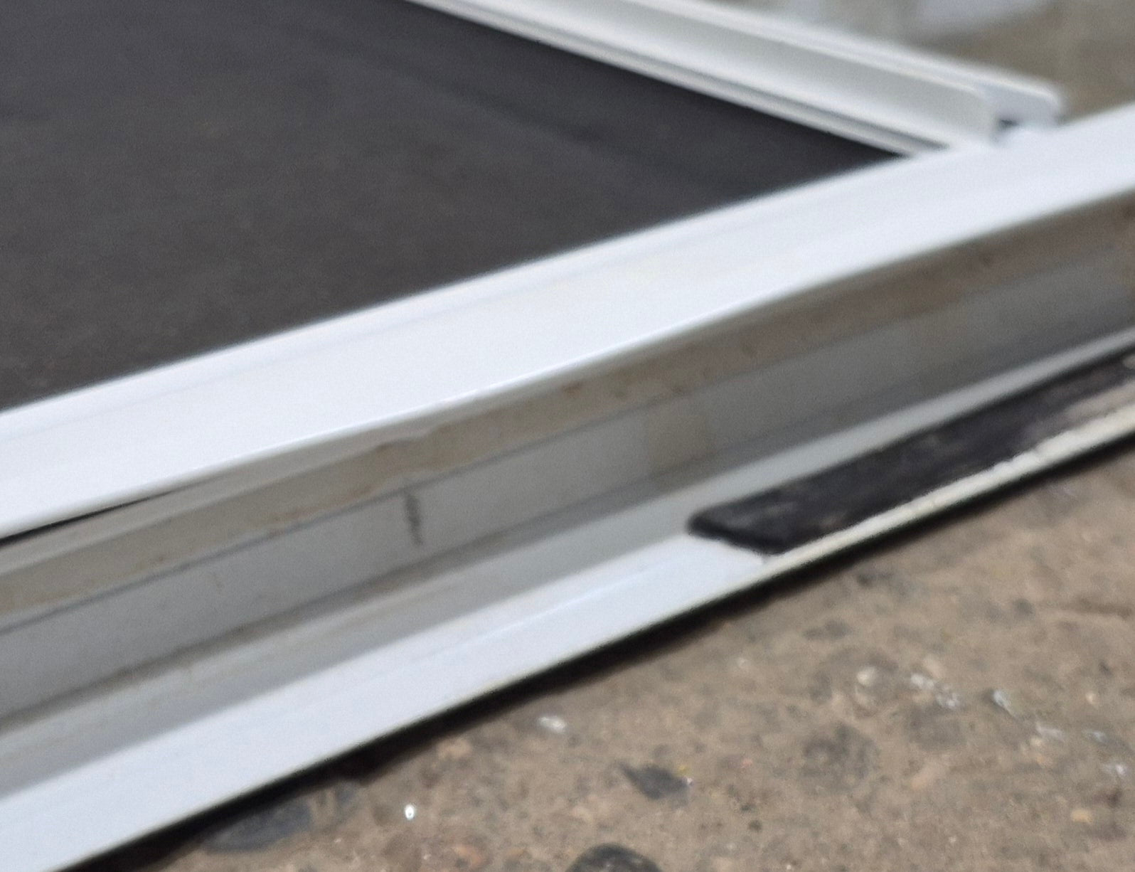 Used Slanted White Radius Opening Window : 46 3/4