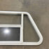 Used Slanted White Radius Opening Window - 49.25" x 23.25" x 1.875" - Young Farts RV Parts
