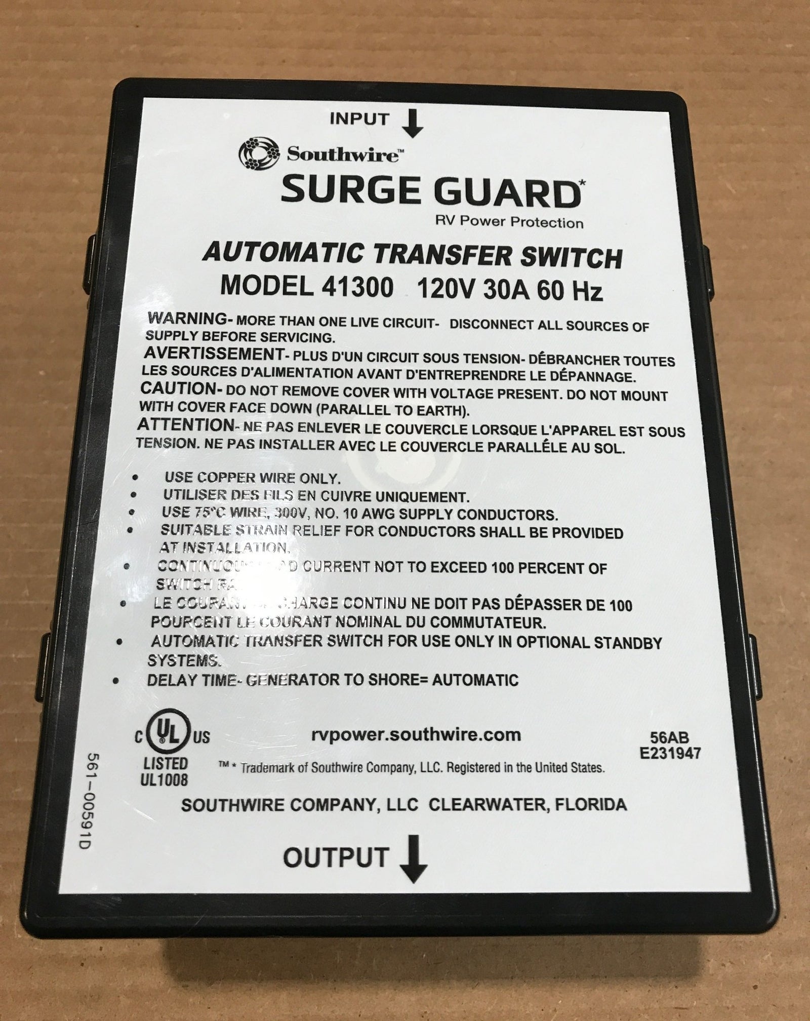 Used SouthWire Power Transfer Switch 30 Amp - 41300 - Young Farts RV Parts