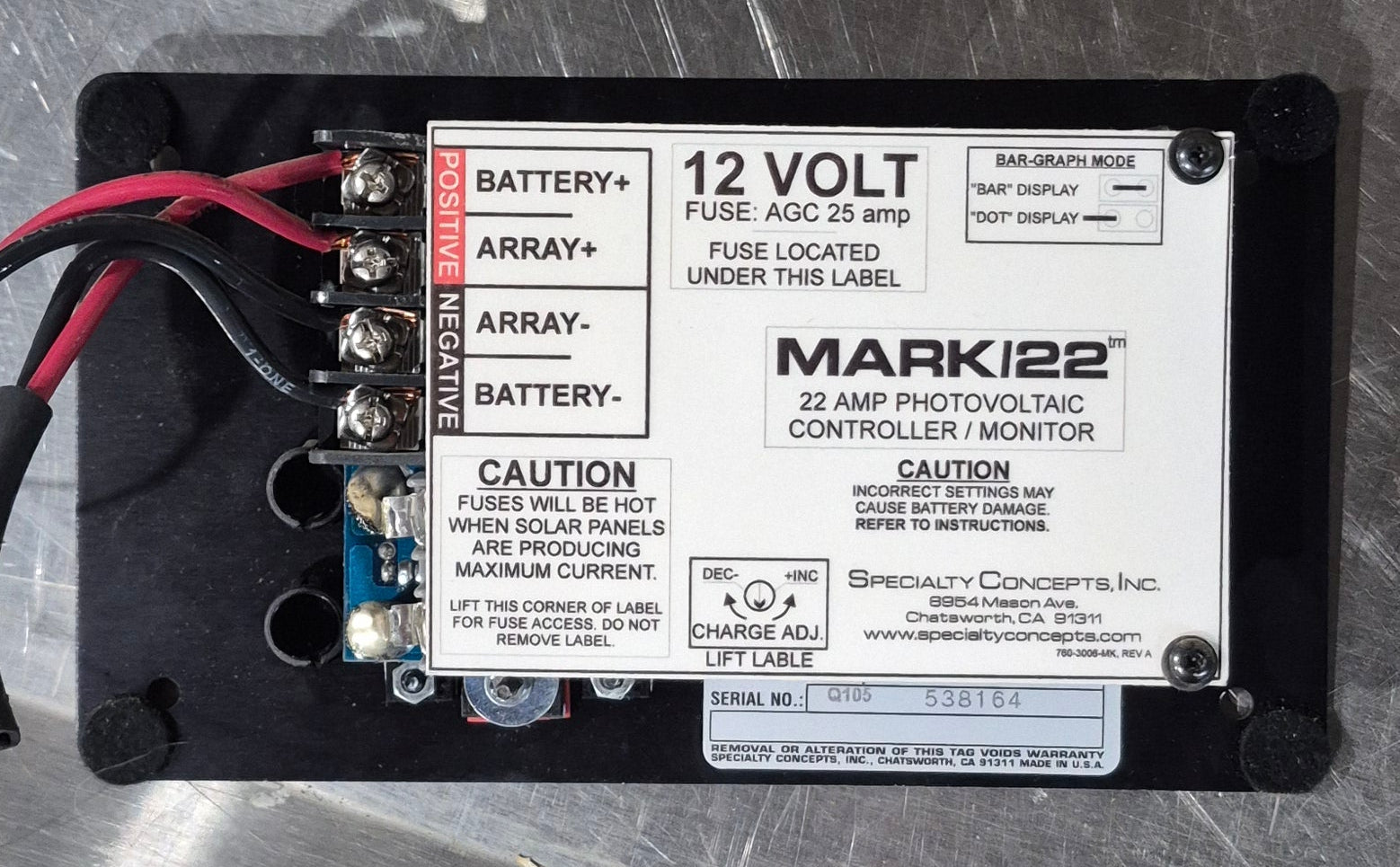 Used Specialty Concepts Inc. Controler Panel - Mark/22 - 12 - Young Farts RV Parts