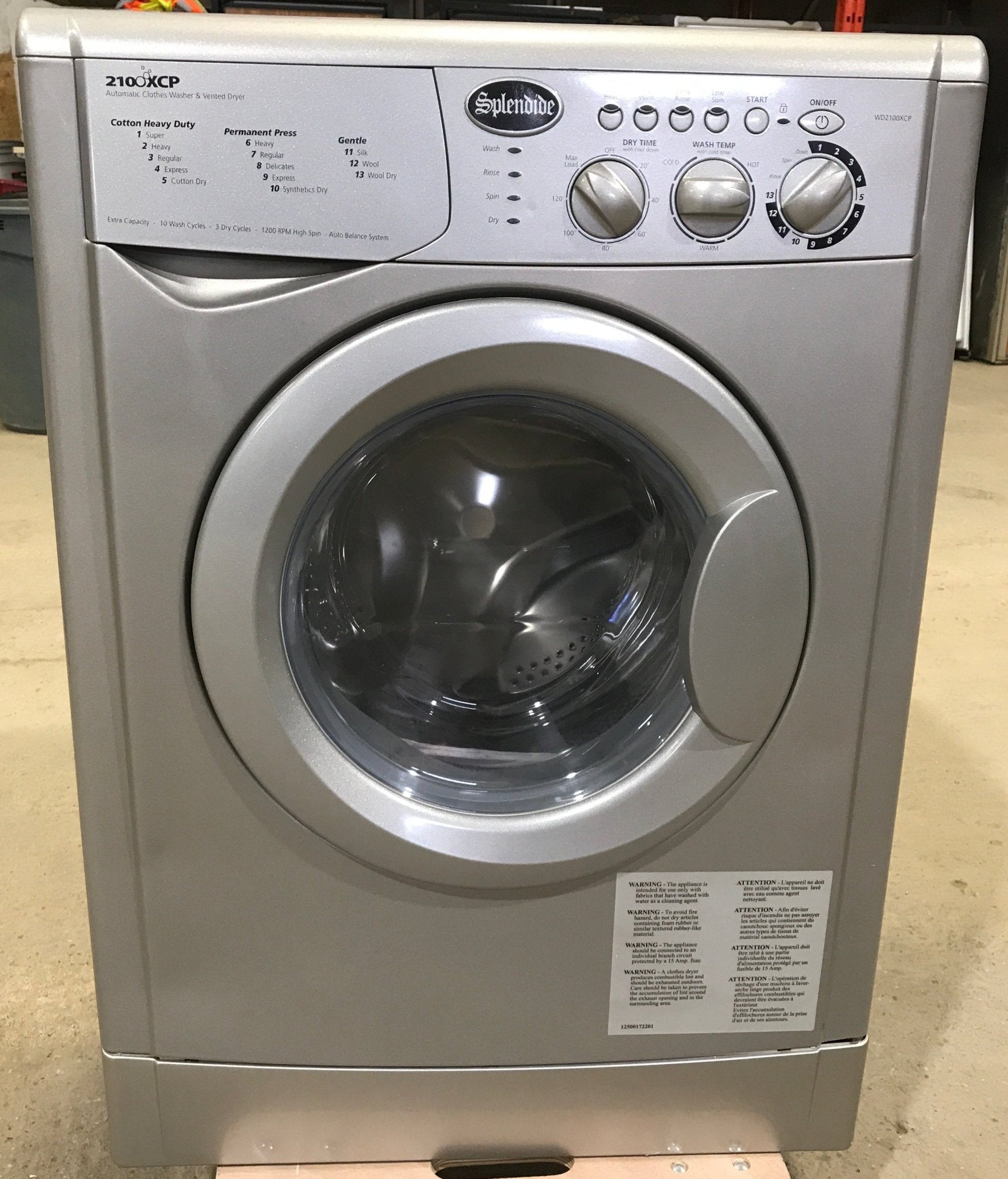 Used Splendide Washer/Dryer Combo WD2100XCP - Young Farts RV Parts