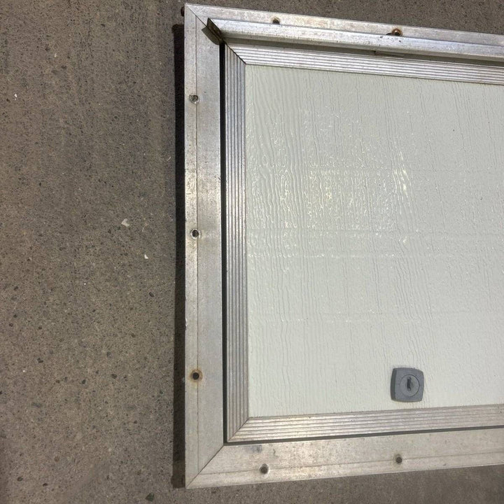 Used square cargo door 10 3/4" x 11 7/8" x 3/4"D - Young Farts RV Parts