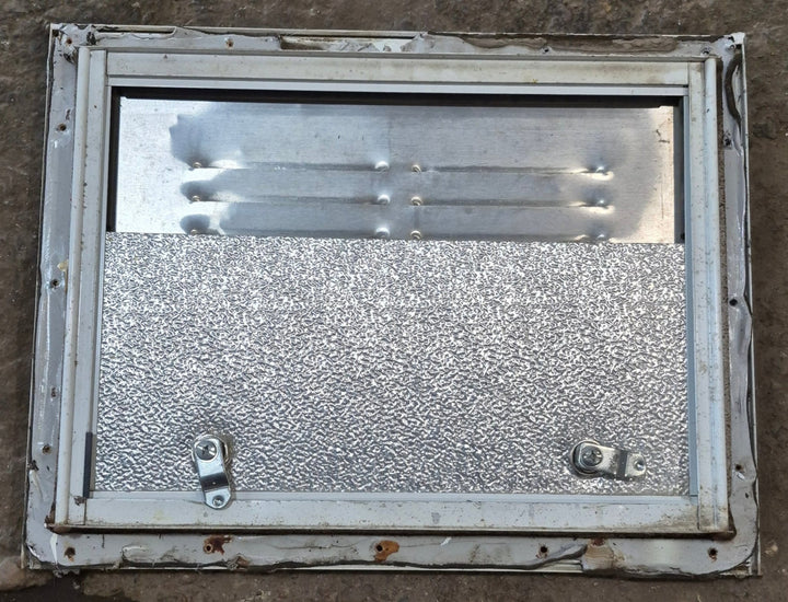Used Square Cornered Battery/ Propane Cargo Door 16 x 11 7/8 x 3/4"D - Young Farts RV Parts