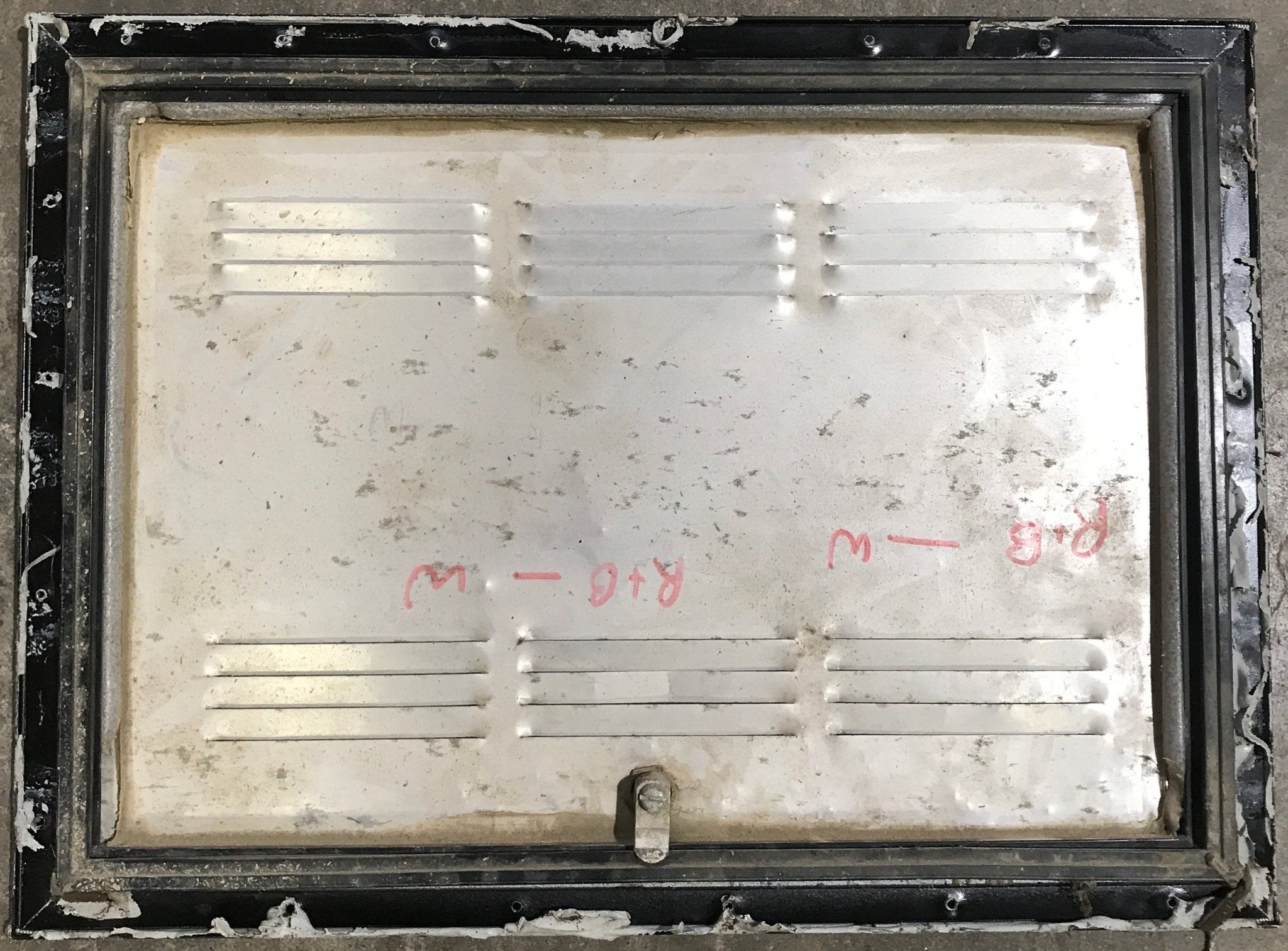 Used Square Cornered Battery/ Propane Cargo Door 20 3/4" x 14 3/4" x 3/4 "D - Young Farts RV Parts