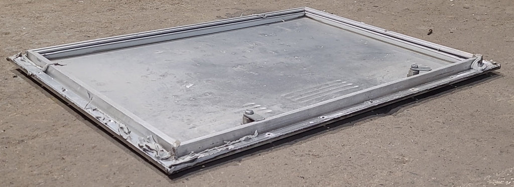 Used Square Cornered Battery/ Propane Cargo Door 25 1/4" x 19 3/4" x 5/8" D - Young Farts RV Parts