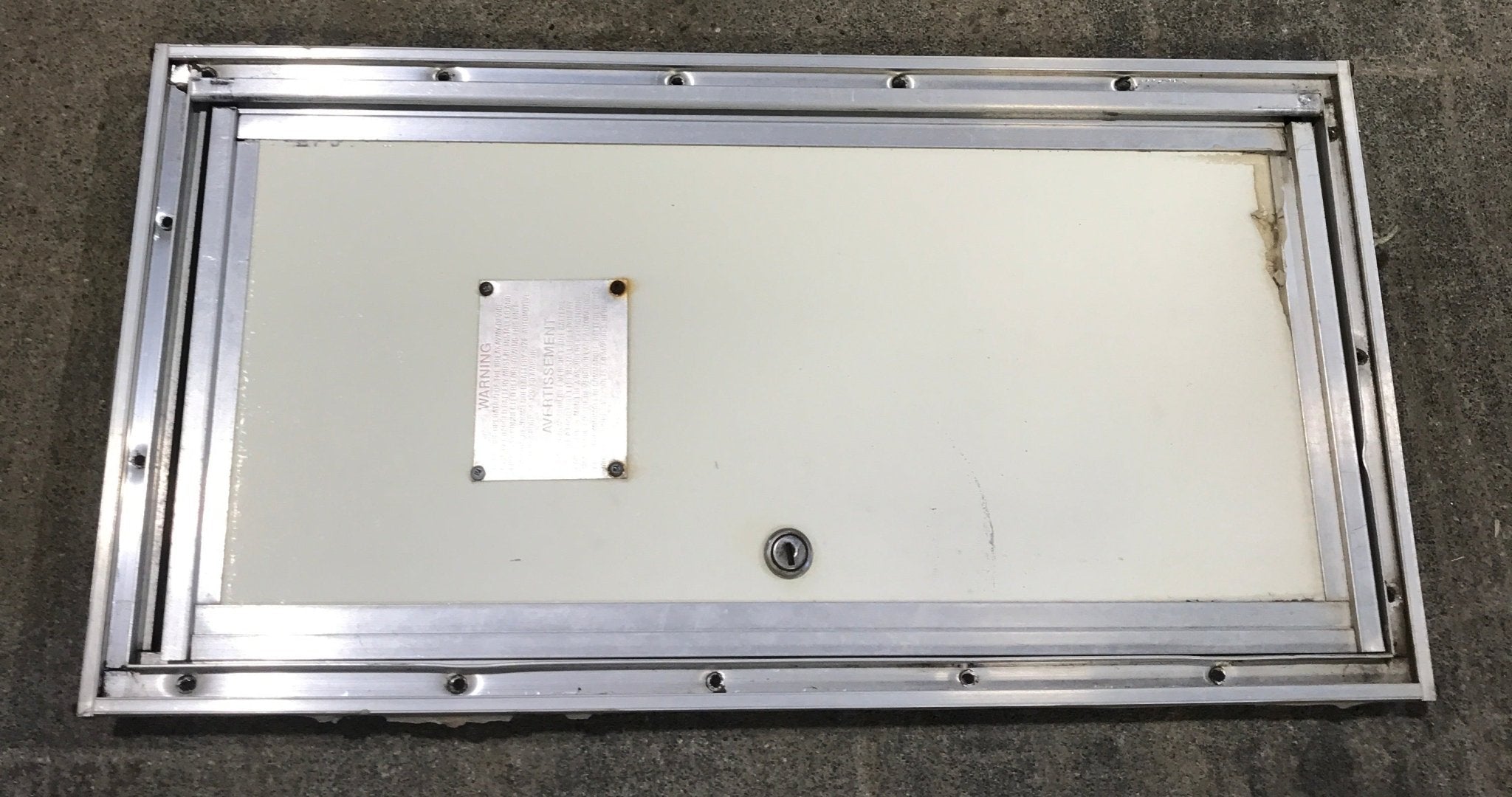 Used Square Cornered Battery/Propane Cargo Door 21 1/2" x 10 1/2" x 1" D - Young Farts RV Parts