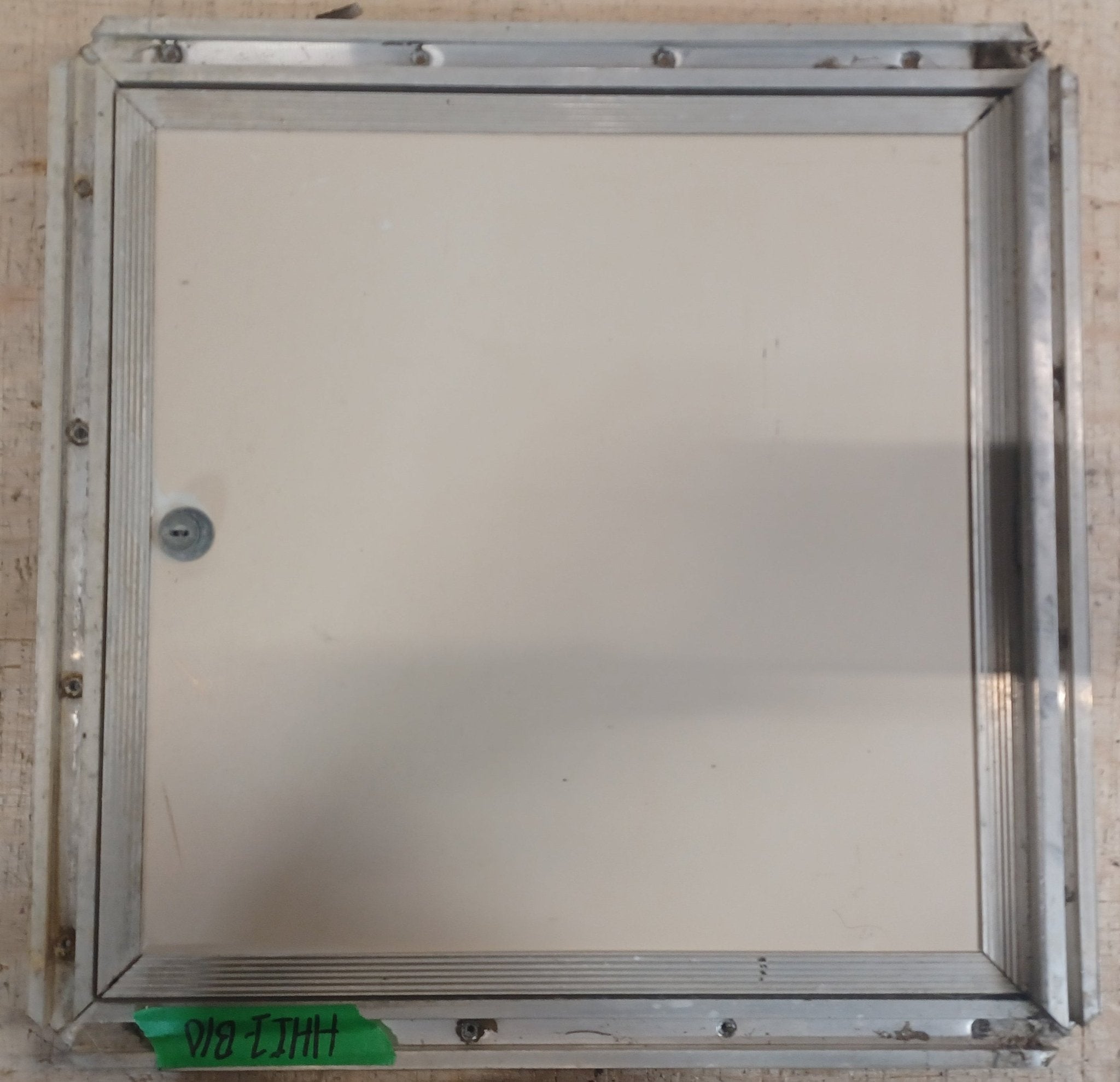 Used Square Cornered Cargo Door 14 1/2" x 14 1/2" x 5/8"D - Young Farts RV Parts