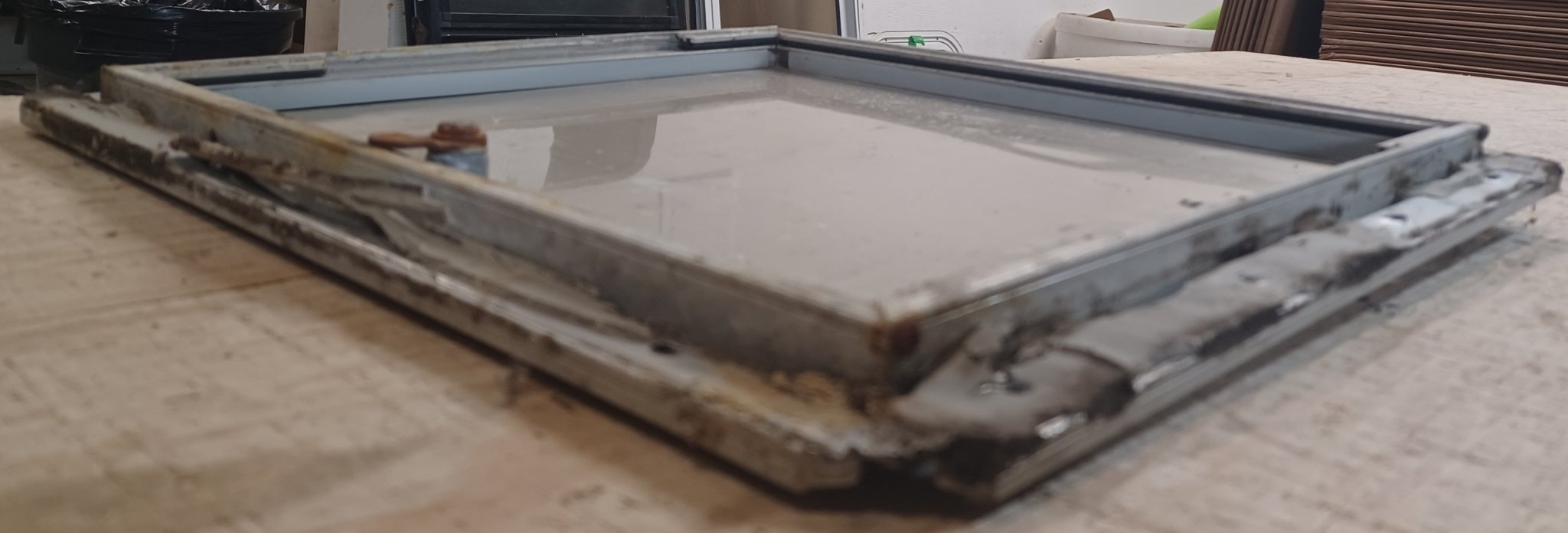 Used Square Cornered Cargo Door 14 1/2" x 14 1/2" x 5/8"D - Young Farts RV Parts