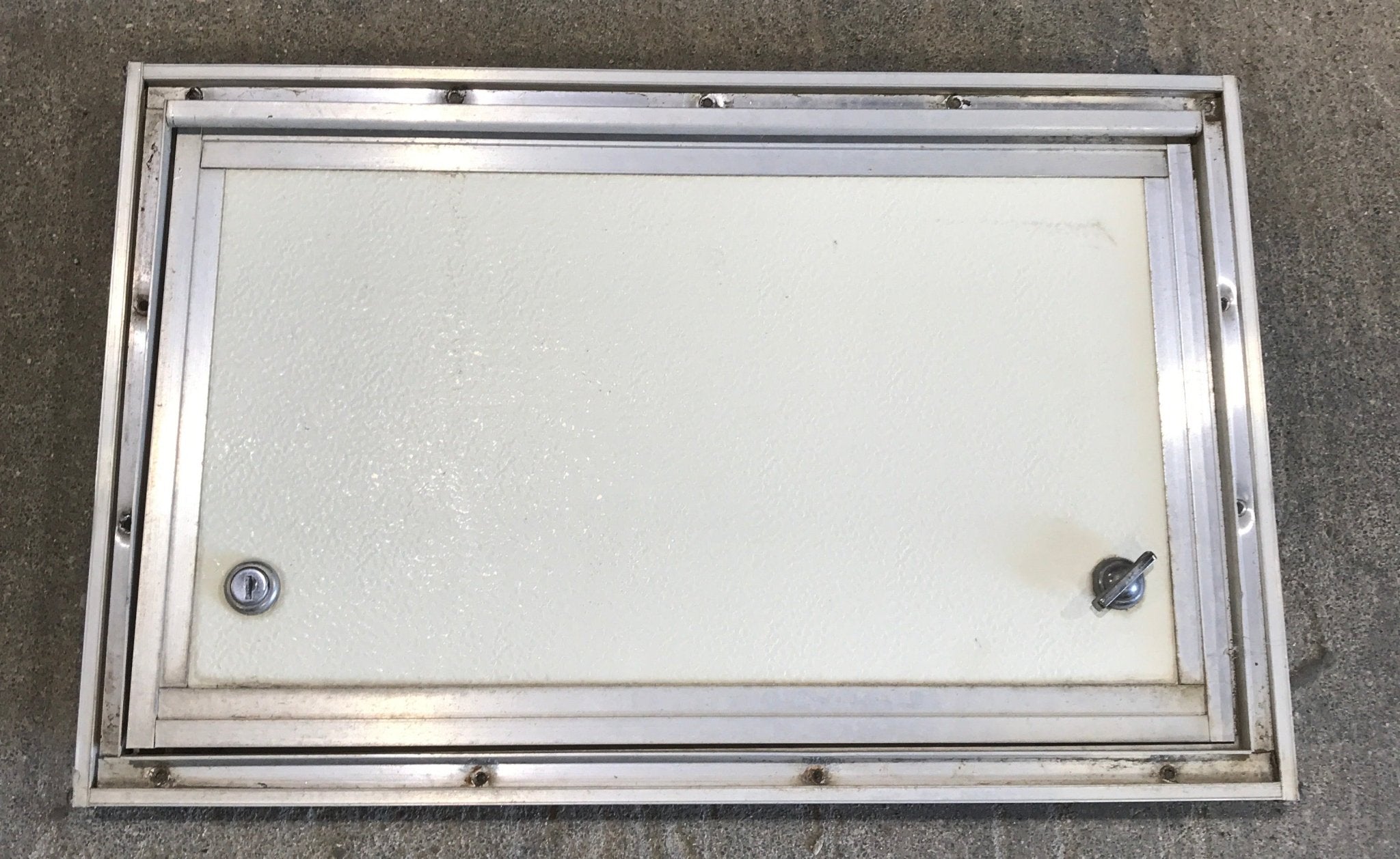 Used Square Cornered Cargo Door 17 1/2" x 10 1/2" x 1"D - Young Farts RV Parts