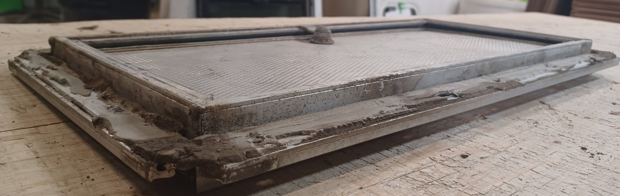 Used Square Cornered Cargo Door 17 3/4" x 7 7/8" x 5/8"D - Young Farts RV Parts