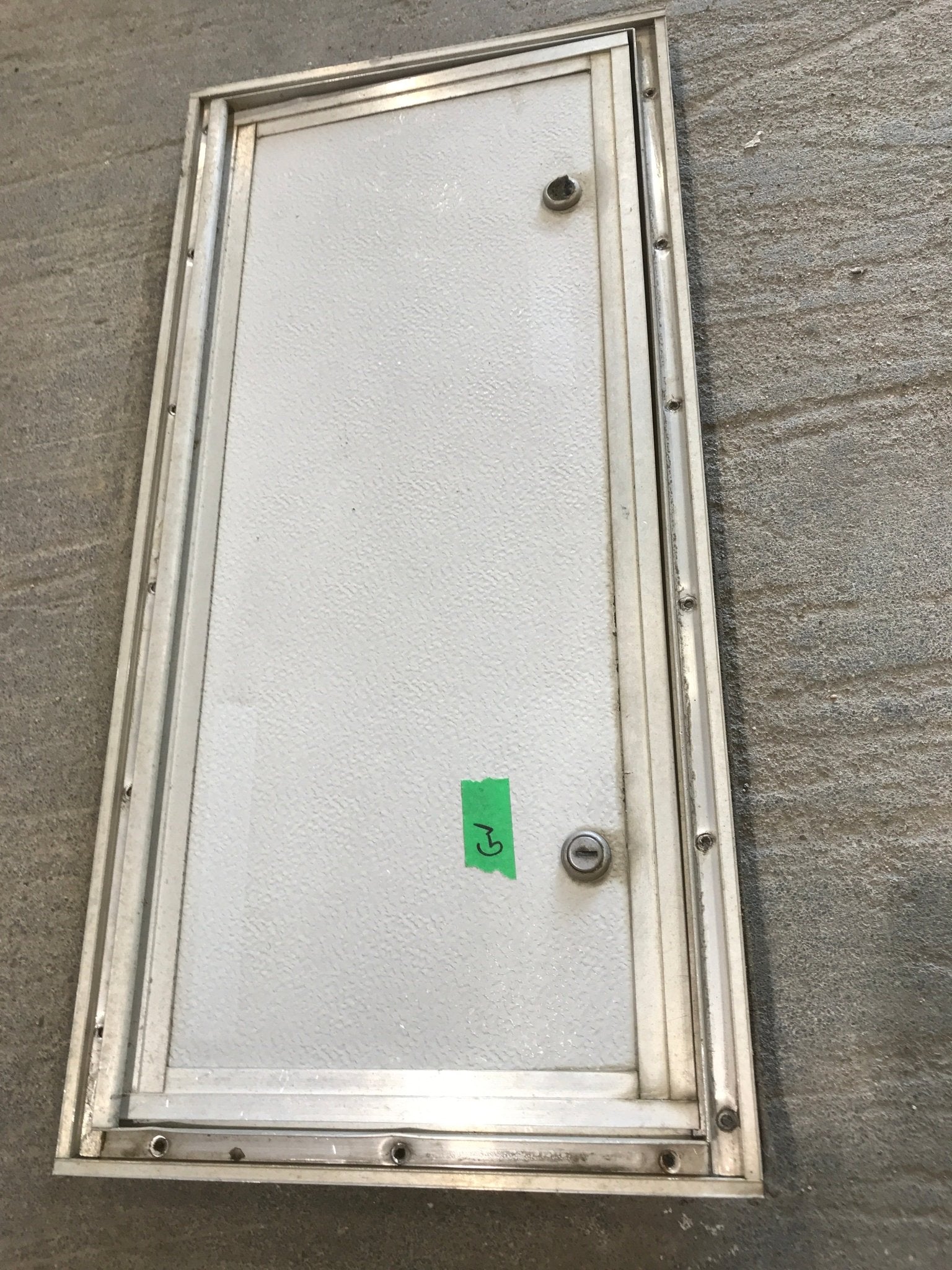 Used Square Cornered Cargo Door 23 1/2" x 10 1/2" x 1"D - Young Farts RV Parts