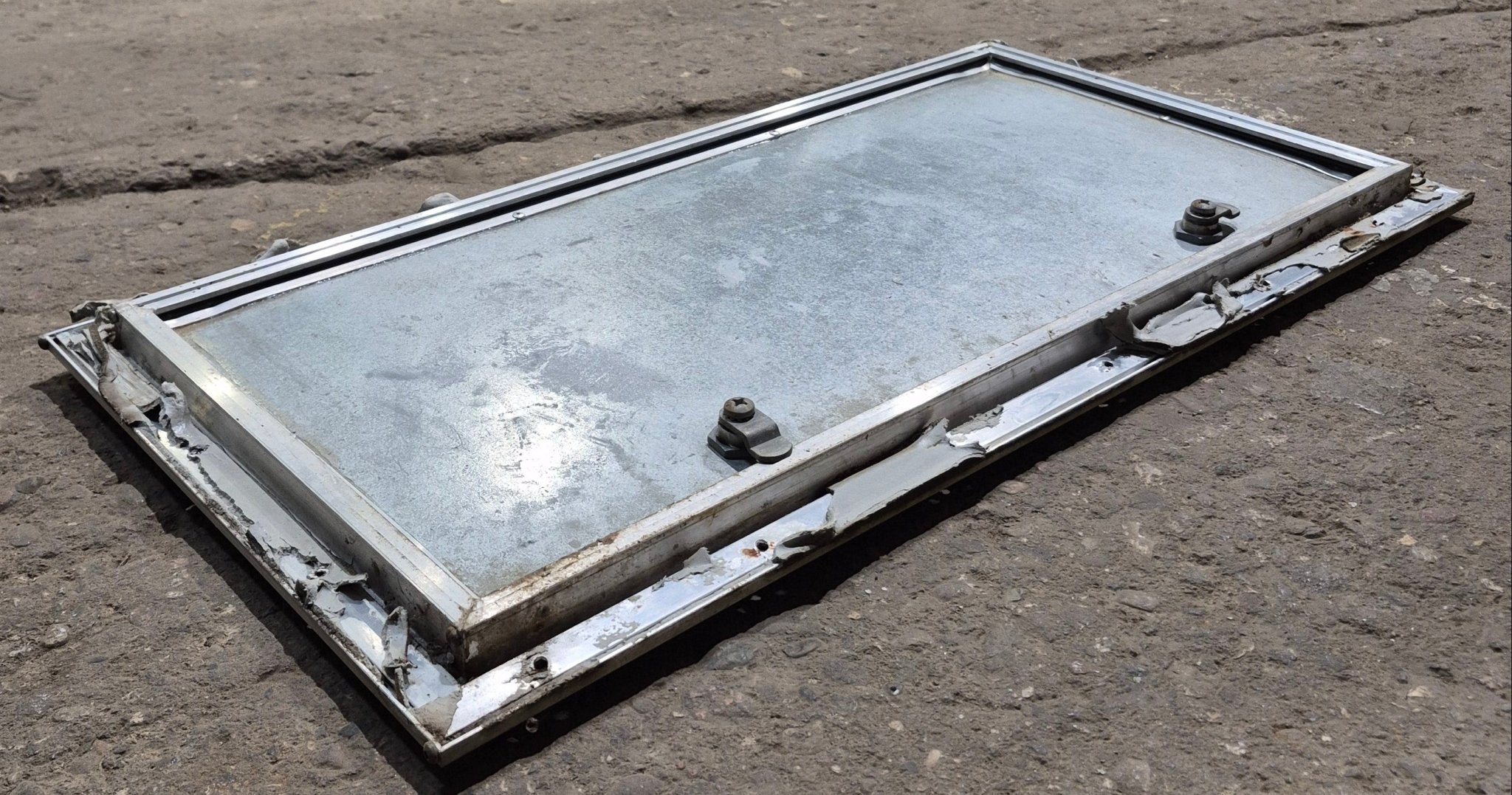 Used Square Cornered Cargo Door 23 3/4" x 11 3/4" x 1/2" - Young Farts RV Parts