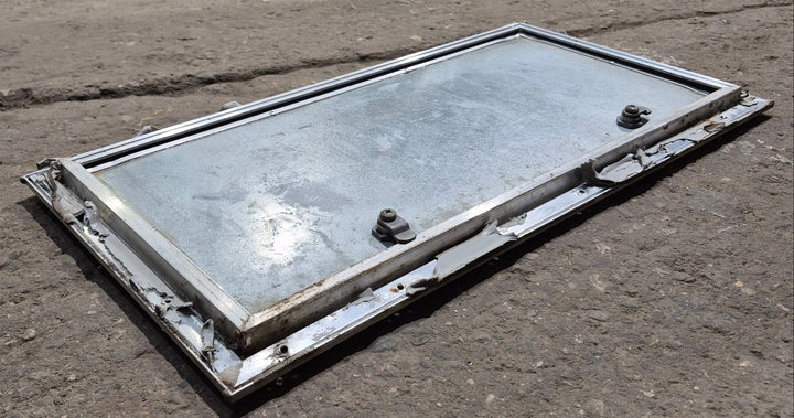 Used Square Cornered Cargo Door 23 3/4" x 11 3/4" x 1/2" - Young Farts RV Parts