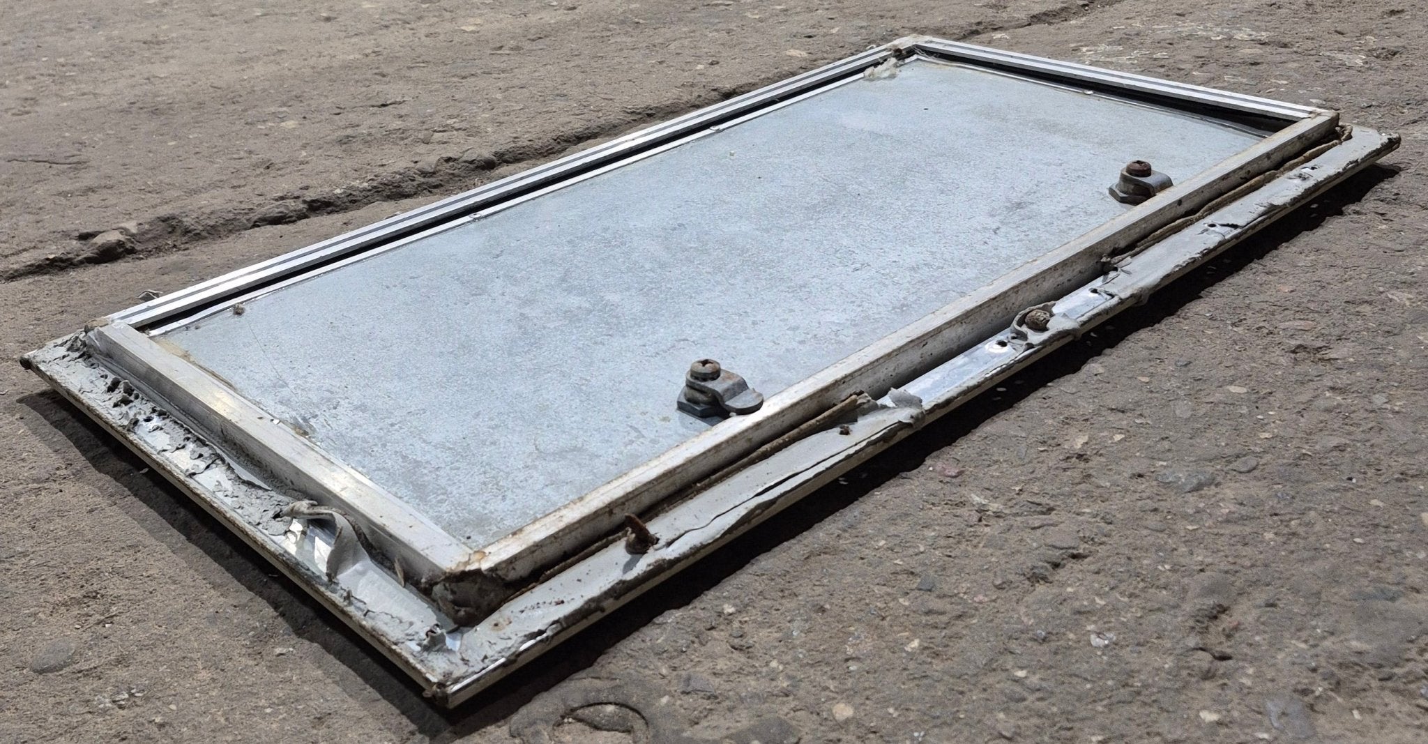 Used Square Cornered Cargo Door 23 3/4" x 11 3/4" x 1/2" - Young Farts RV Parts