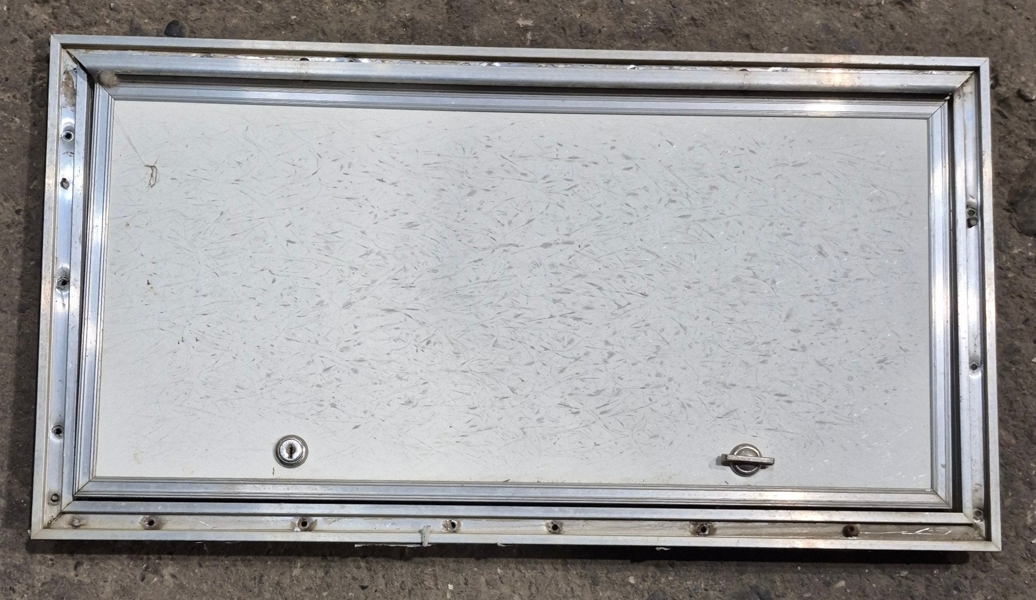 Used Square Cornered Cargo Door 23 3/4" x 11 3/4" x 1/2" - Young Farts RV Parts