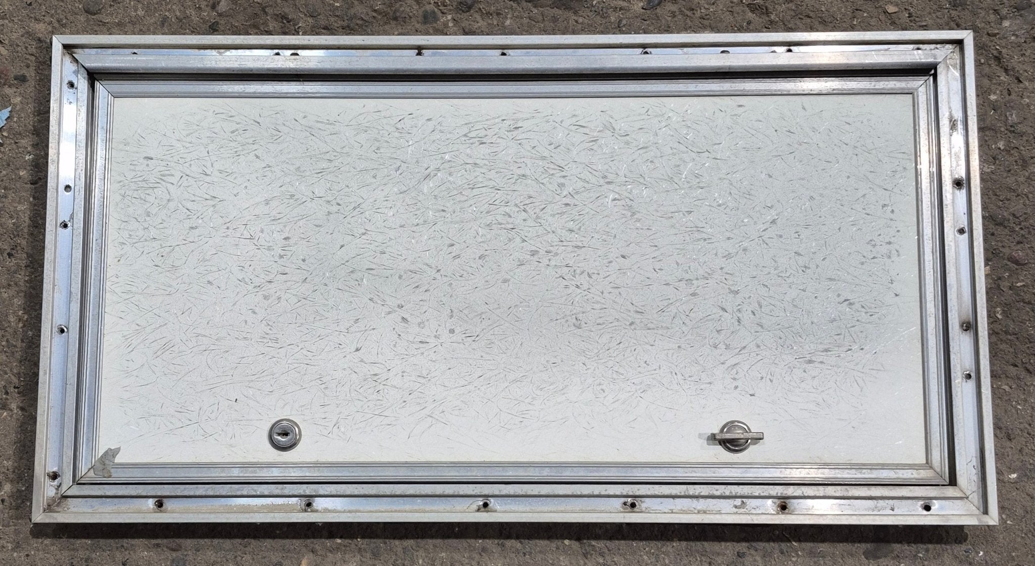 Used Square Cornered Cargo Door 23 3/4" x 11 3/4" x 1/2" - Young Farts RV Parts