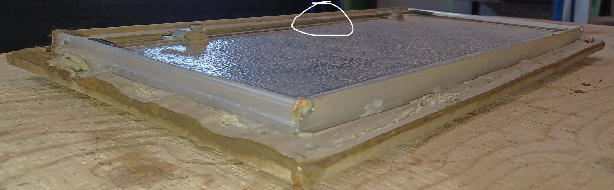 Used Square Cornered Cargo Door 24" x 10 1/2" x 7/8" - Young Farts RV Parts