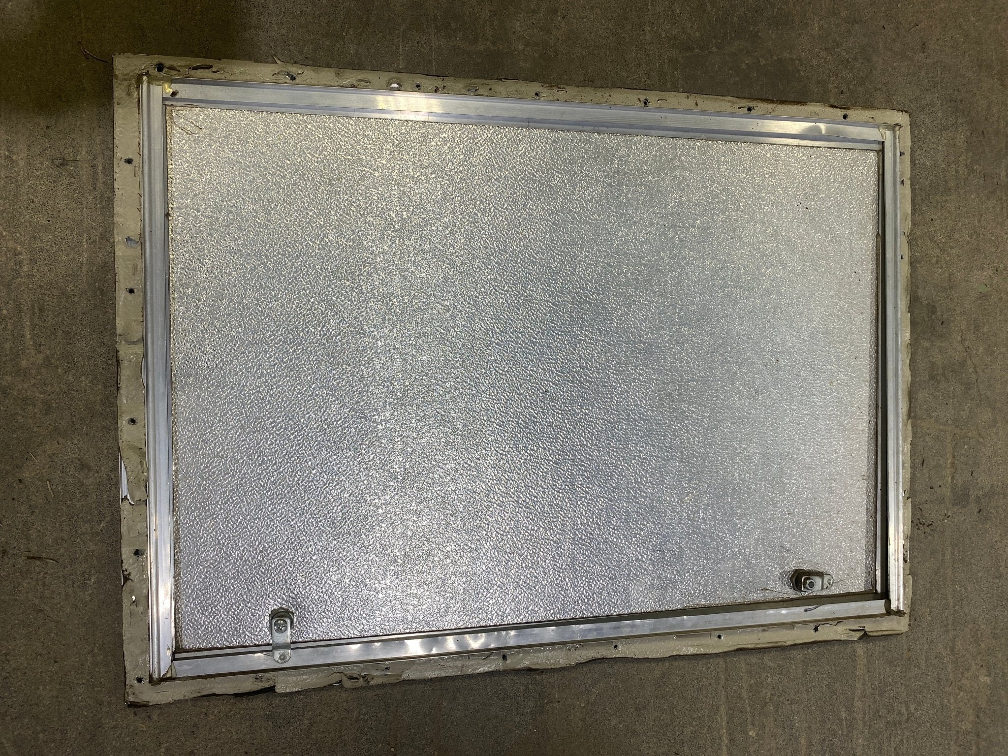 Used Square Cornered Cargo Door 29 1/2" W x 21 3/4" H X 3/4" D - Young Farts RV Parts