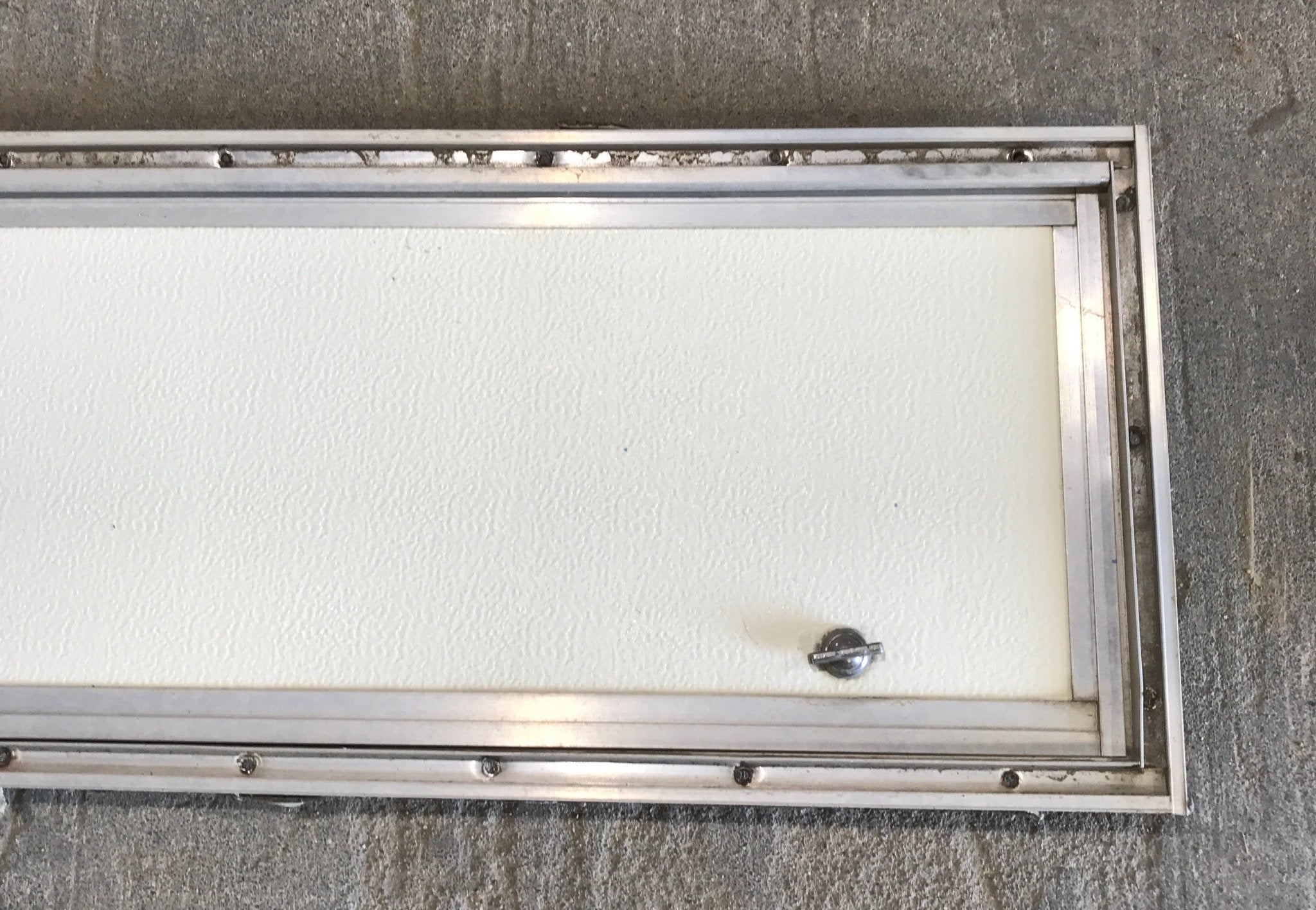 Used Square Cornered Cargo Door 29 1/2" x 10 1/2" x 1"D - Young Farts RV Parts