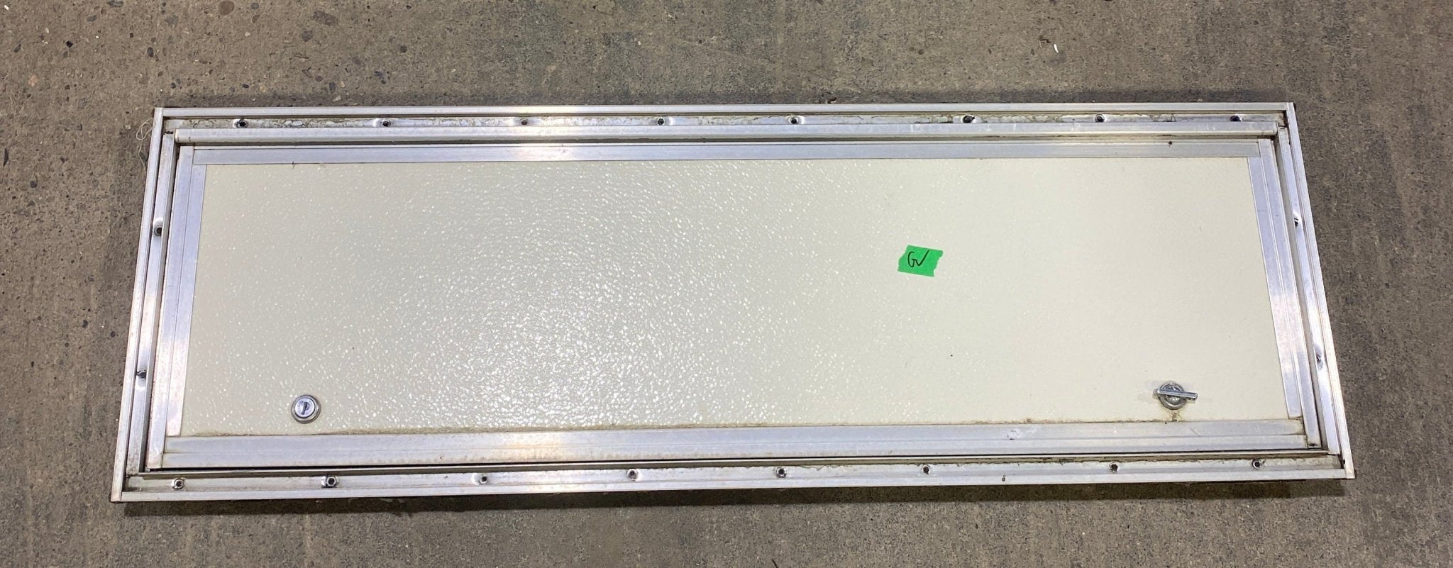 Used Square Cornered Cargo Door 35 1/2" W x 10 1/2" H X 1" D - Young Farts RV Parts