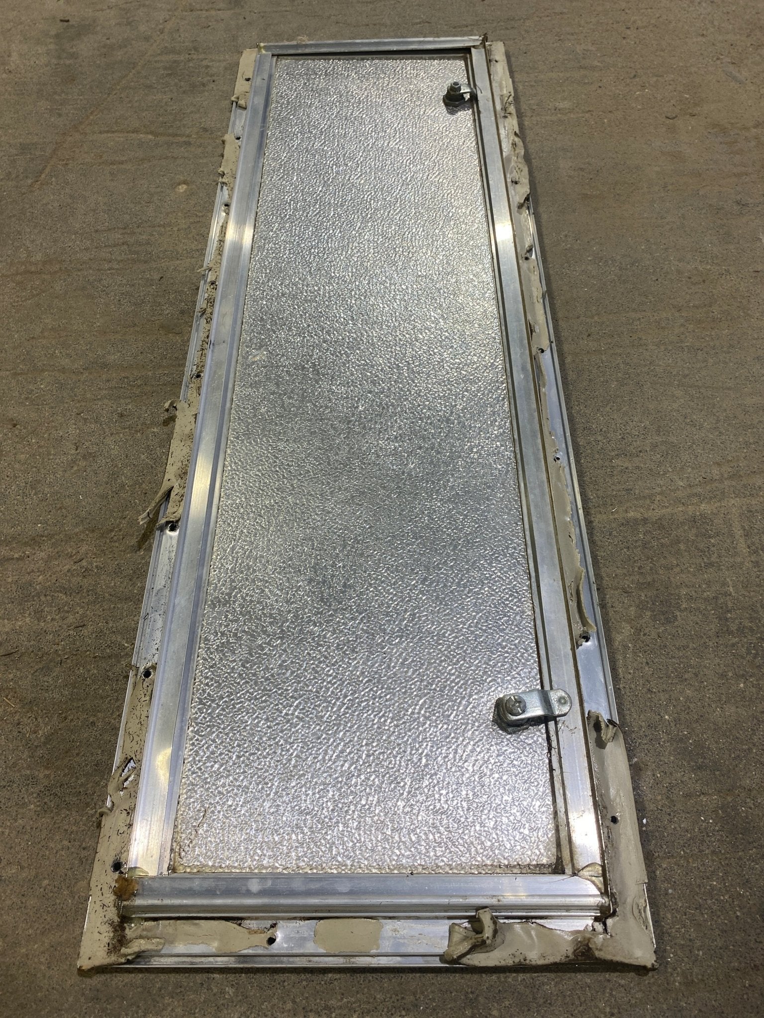 Used Square Cornered Cargo Door 35 1/2" W x 10 1/2" H X 1" D - Young Farts RV Parts