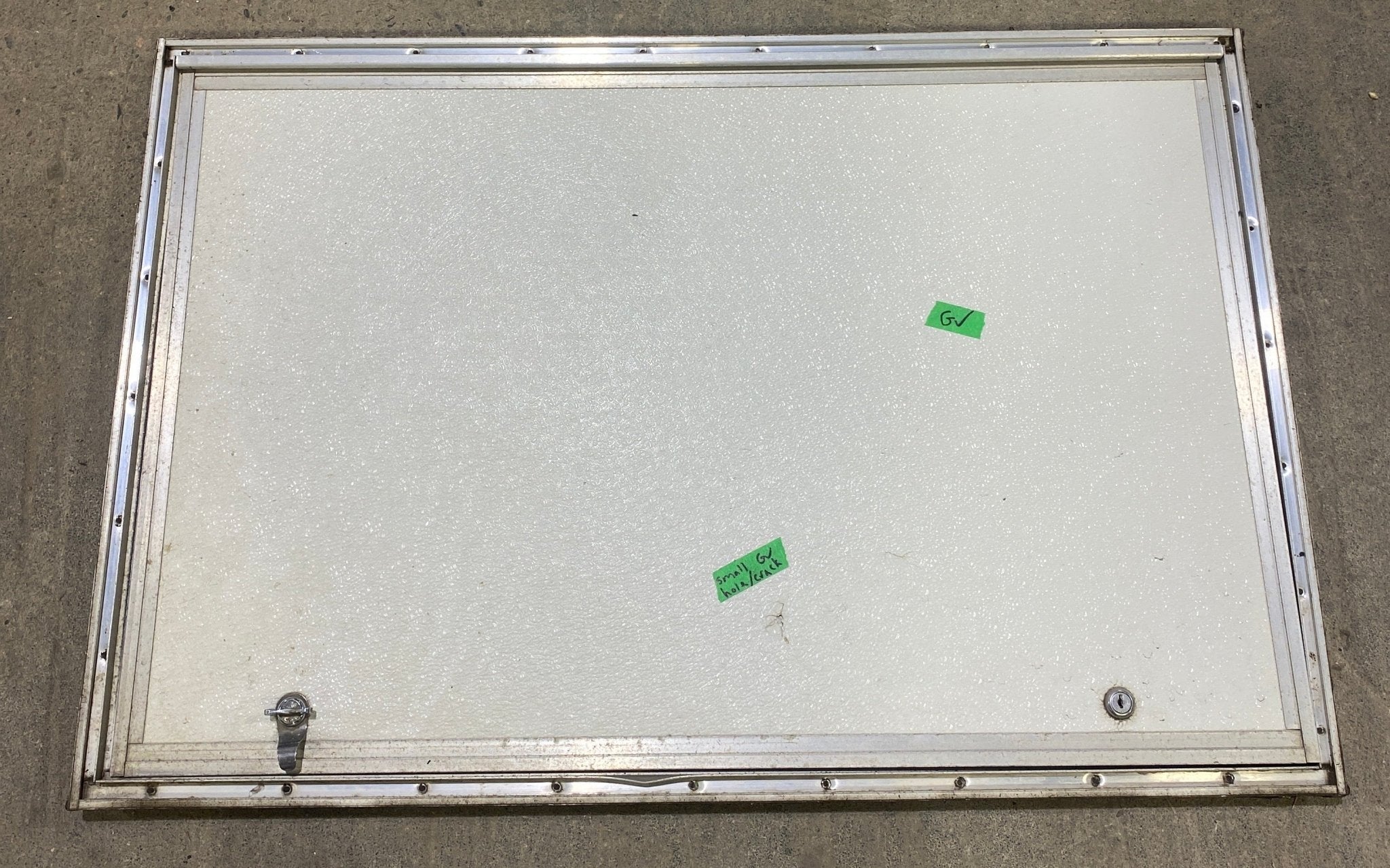 Used Square Cornered Cargo Door 35 3/4" W x 23 1/4" H X 3/4" D - Young Farts RV Parts