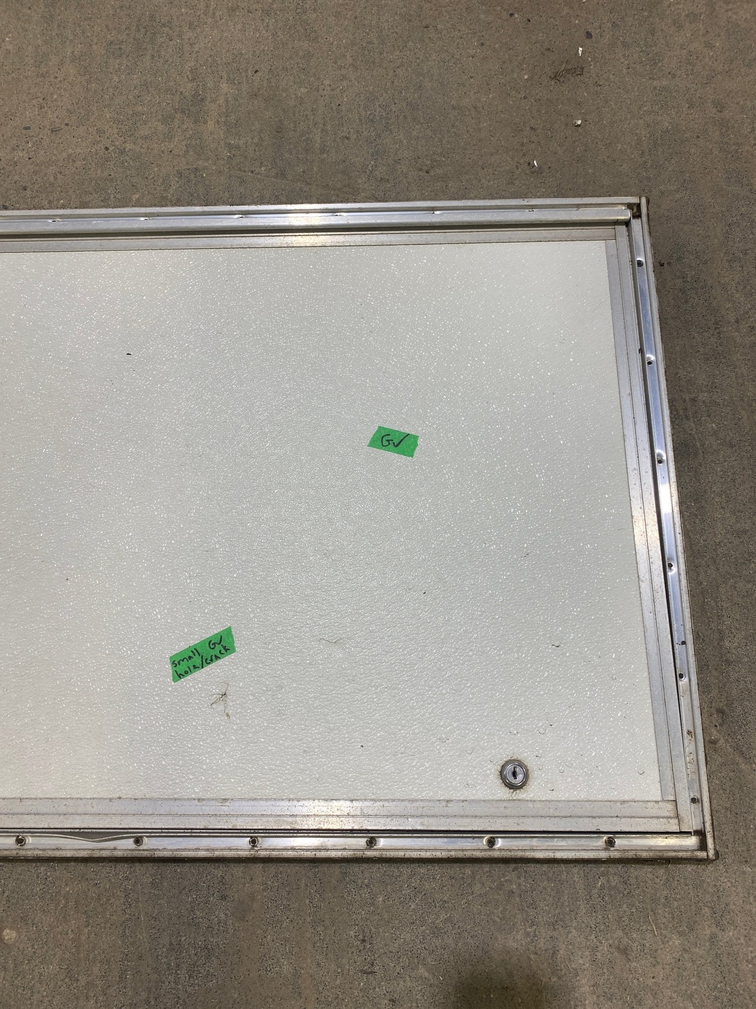 Used Square Cornered Cargo Door 35 3/4" W x 23 1/4" H X 3/4" D - Young Farts RV Parts