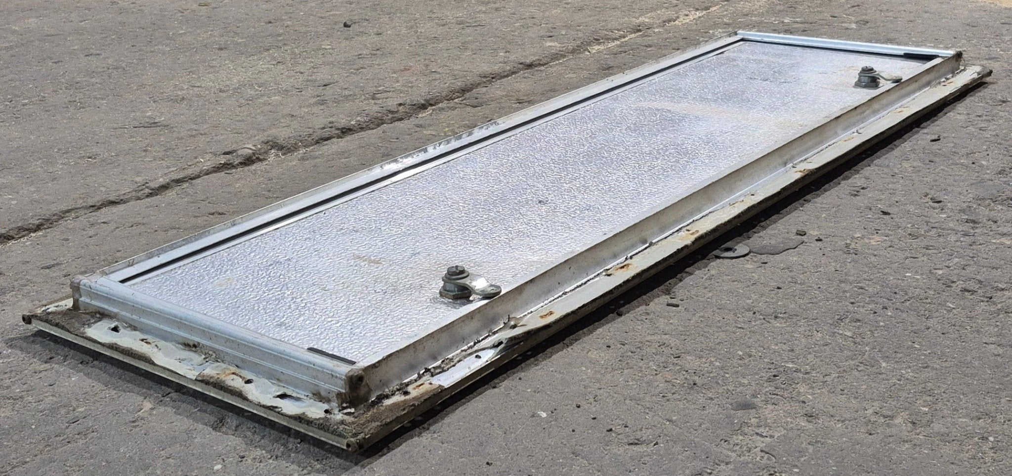 Used Square Cornered Cargo Door 36" x 10 1/2" x 3/4" D - Young Farts RV Parts