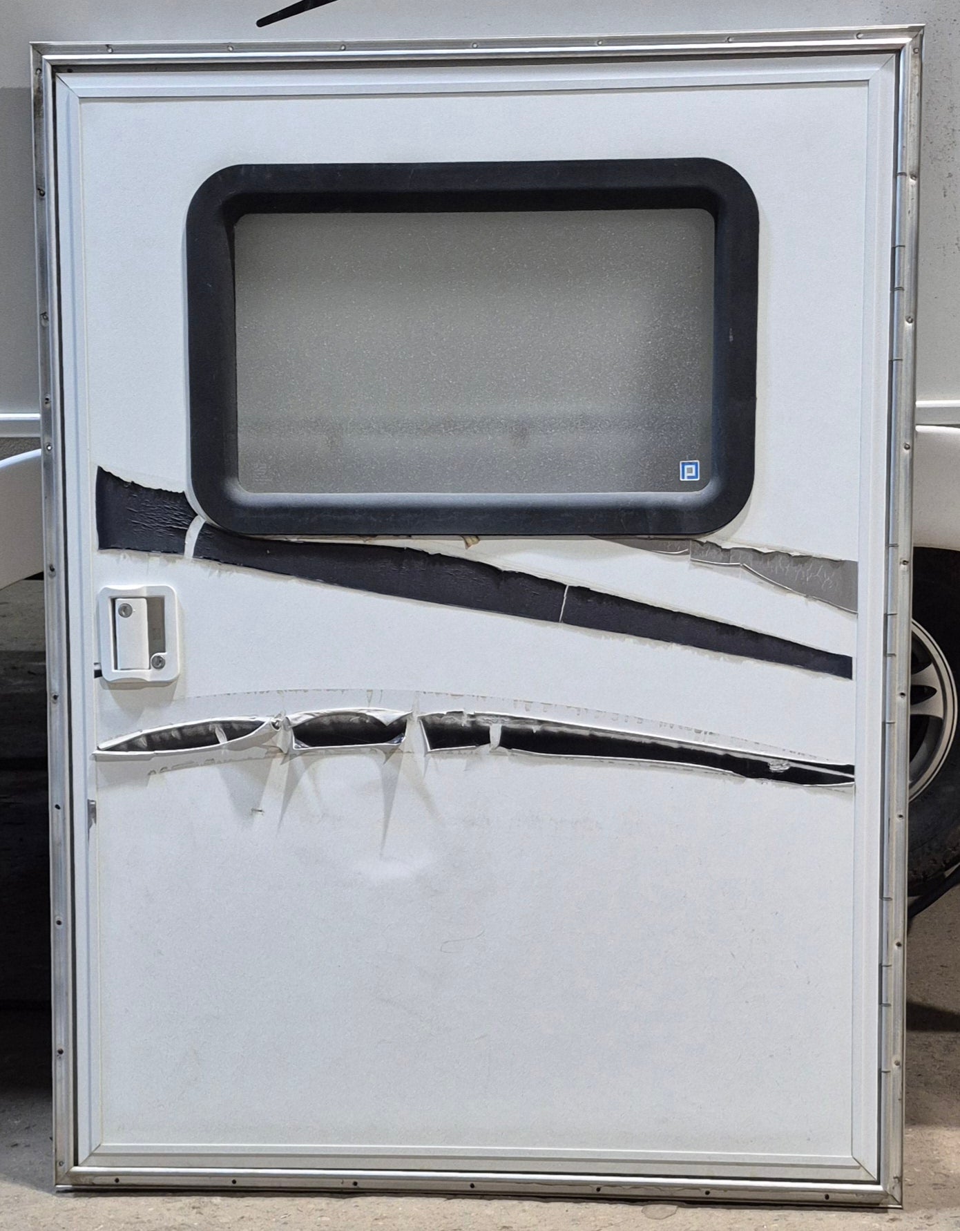 Used Square Storage/ Teardrop Trailer Entry Door 35 1/2
