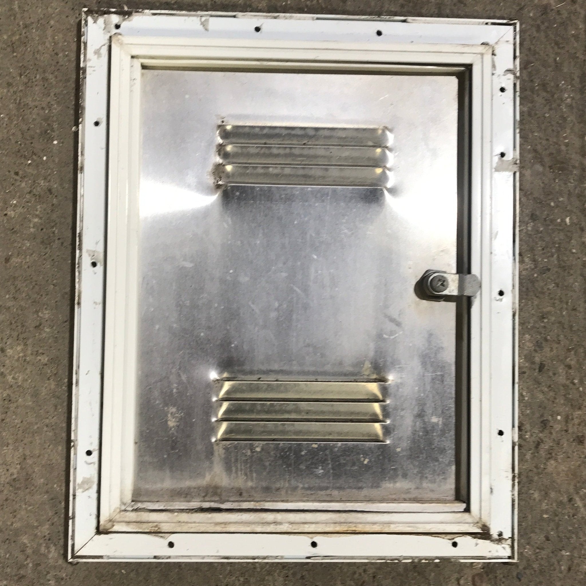 Used Squared Cornered Battery Cargo Door - 10 3/4" x 13 3/4" x 1/2 "D - Young Farts RV Parts