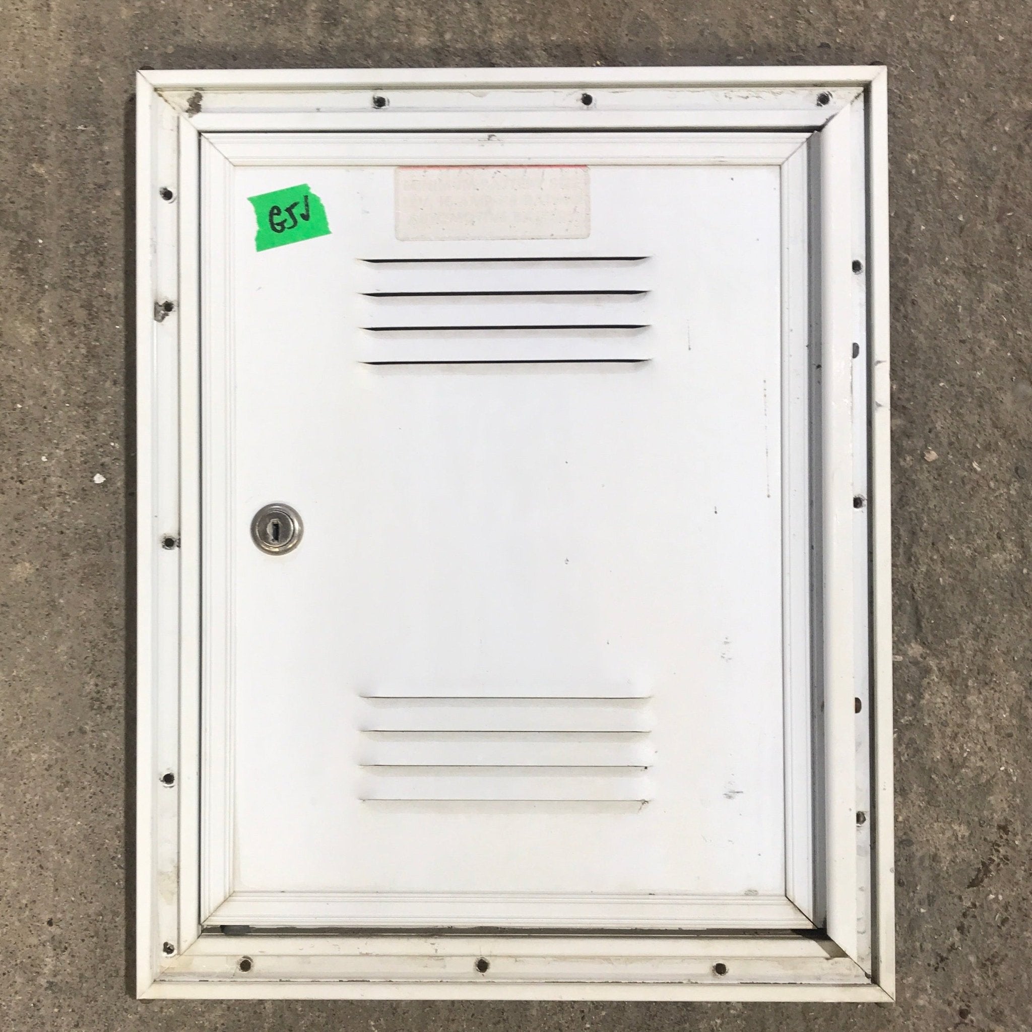 Used Squared Cornered Battery Cargo Door - 10 3/4" x 13 3/4" x 1/2 "D - Young Farts RV Parts