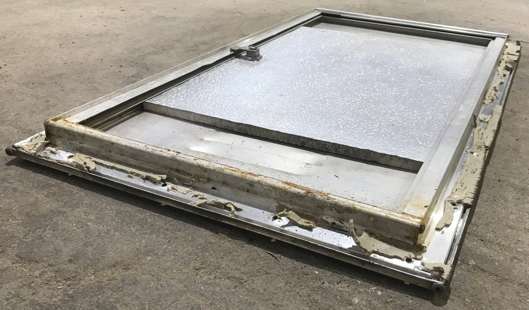 Used Squared Cornered Battery/Propane Cargo Door 24 3/4" x 13 3/4" x 3/4 "D - Young Farts RV Parts
