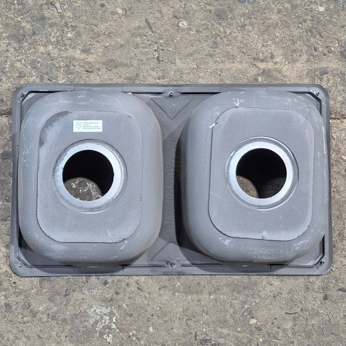 Used Stainless Steel Double Kitchen Sink - 25 1/8" X 13 1/8" - Young Farts RV Parts