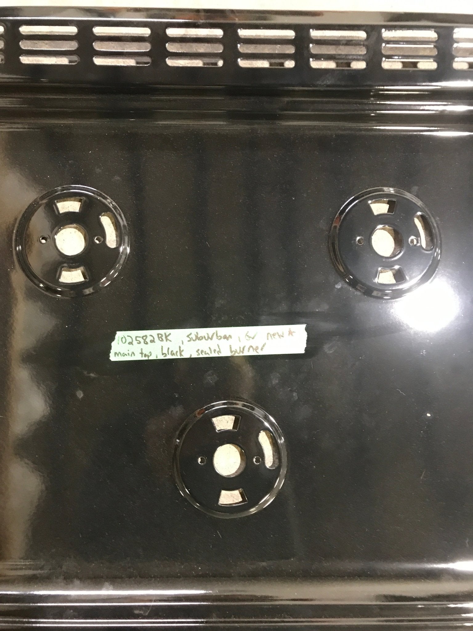 Used Suburban 3 - Burner Main Top, Black - 102582BK - Young Farts RV Parts