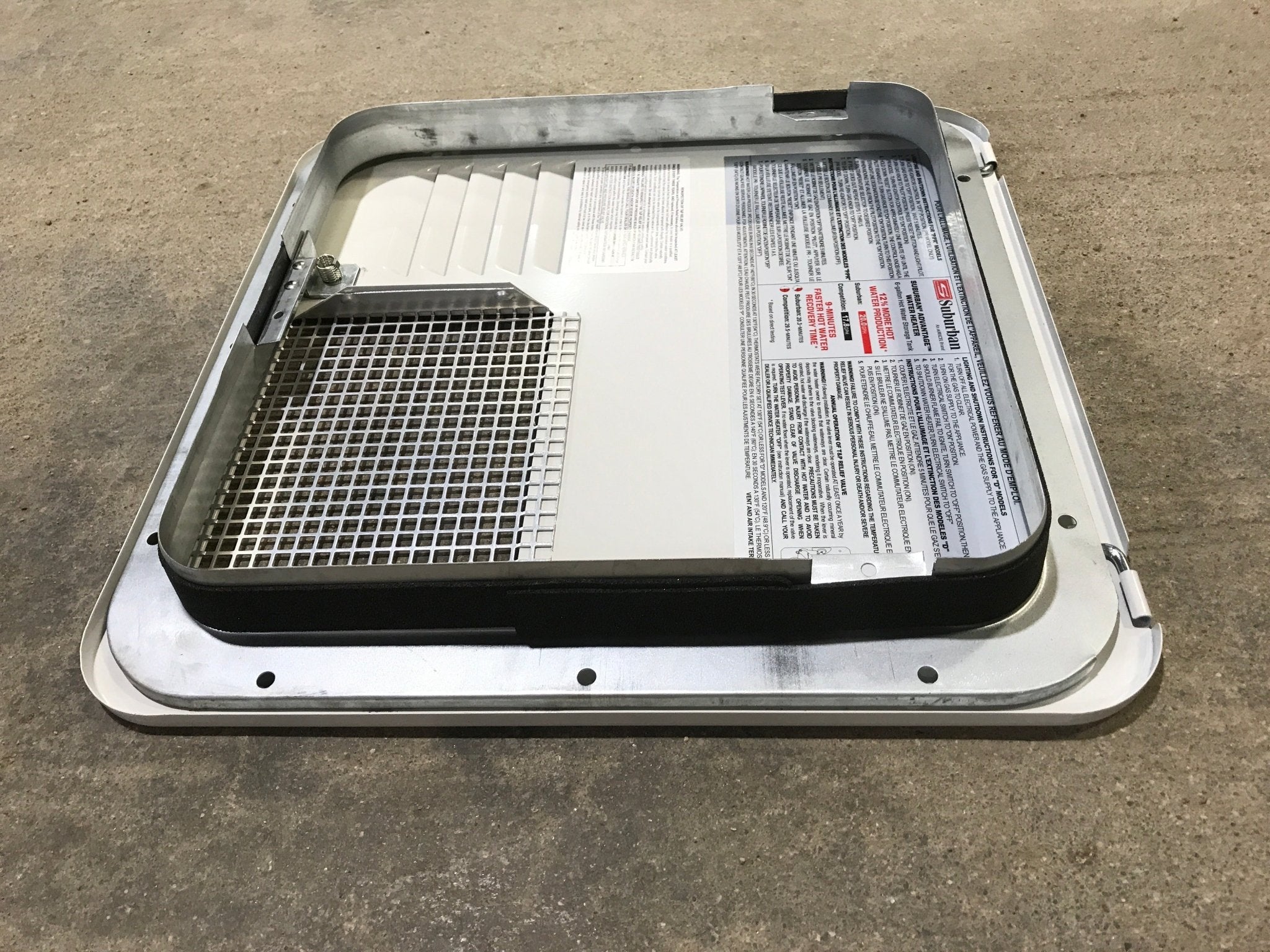 Used Suburban 6261APW RV Door for SW model 6 gallon - surface mount NO FRAME - Young Farts RV Parts