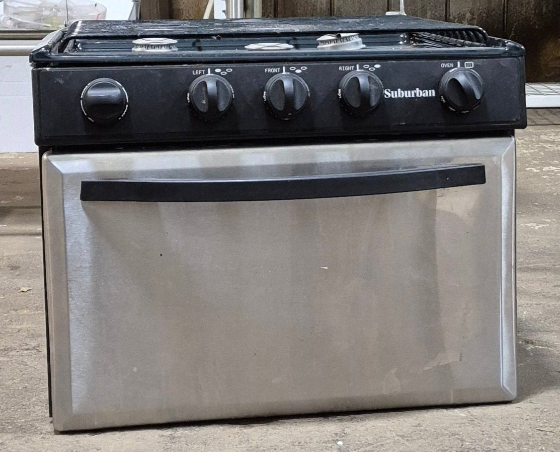 Used Suburban Range Stove 3 Burner - SRNA3SBBE - Young Farts RV Parts