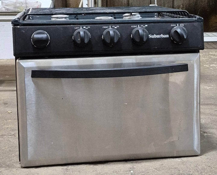 Used Suburban Range Stove 3 Burner - SRNA3SBBE - Young Farts RV Parts