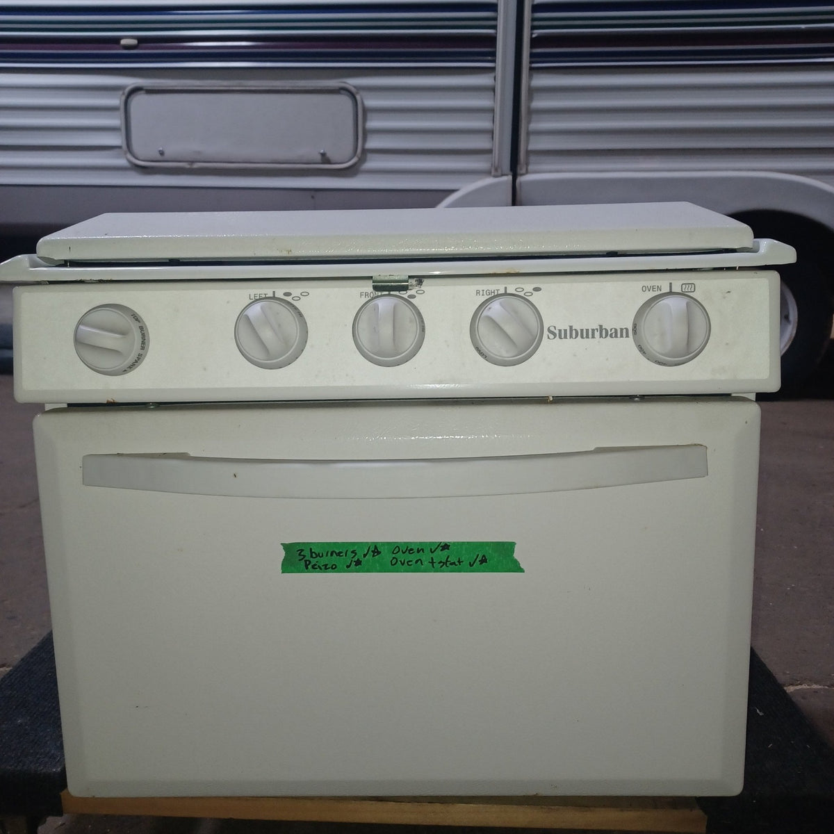 Used Suburban Range Stove 3 Burner - SRNA3SWWE - Young Farts RV Parts